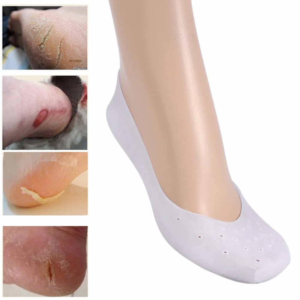 

1Pair Full Length Foot Silicone Gel Socks Moisturizing Protector Cracked Skin Care Protector Feet Massager Foot Pain Relief Sock
