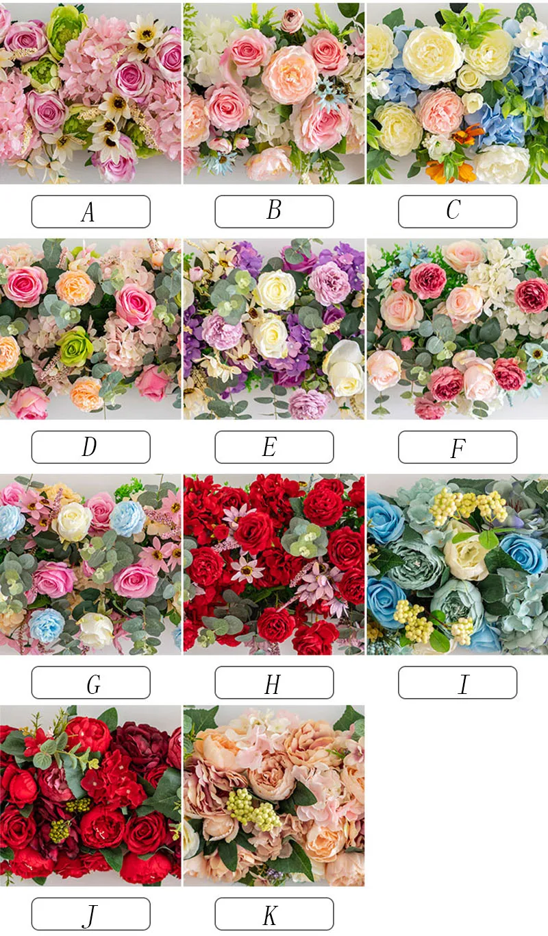 Flone 100cm high quality Rose Artificial Silk Flower Row For Wedding Arch Background wall stage party props Decoration Flower Accessories  (3)