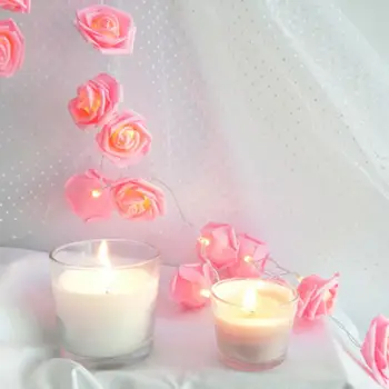 

New SALE Battery Operated LED Rose Flower Christmas Holiday String Lights For Valentine Wedding Decoration LED Lamp