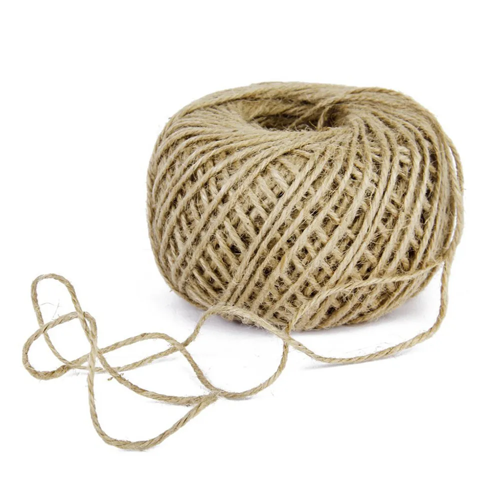 

1 roll Natural Barlep Hesse twine cord hemp rope Row 2 mm rustic Wrapping paper gift wrap Row Wedding decorations