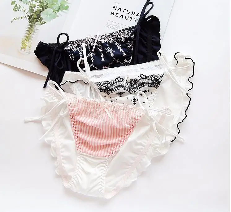 spring and summer milk silk underwear straps lacing can unlock cotton