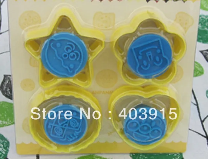 Free Shipping 4 designs Anpanman molds, Biscuit molds