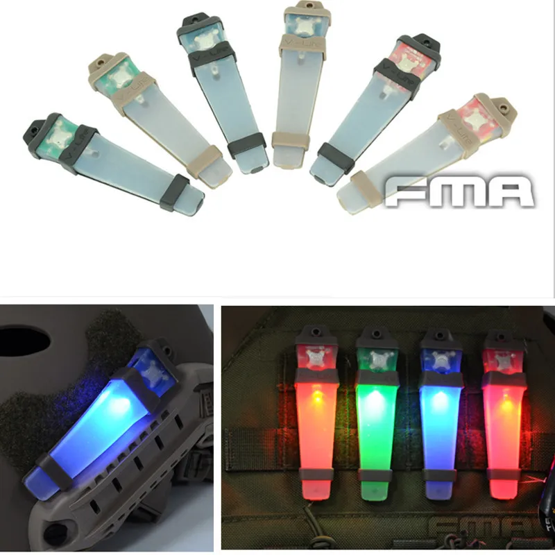 FMA Airsoft V Lite LED Safety Signal Flash Light with Magic Tape Backed