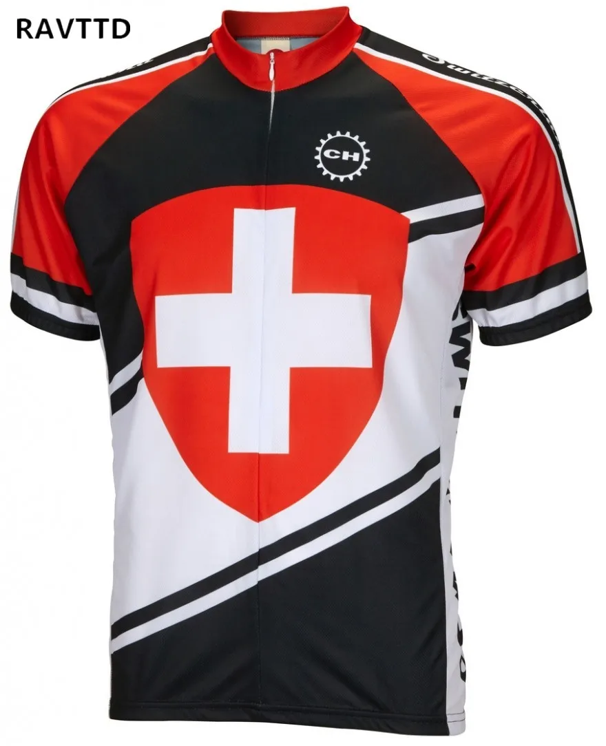 Switzerland Bike Cycling Jerseys Sportswear Breathable Men's Cycling