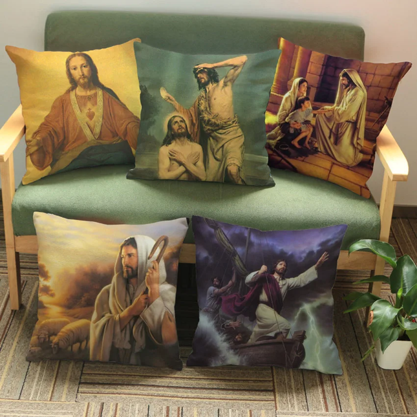 Наволочка в стиле ретро с изображением Иисуса Христа|cushion cover|retro cushion coverscover |