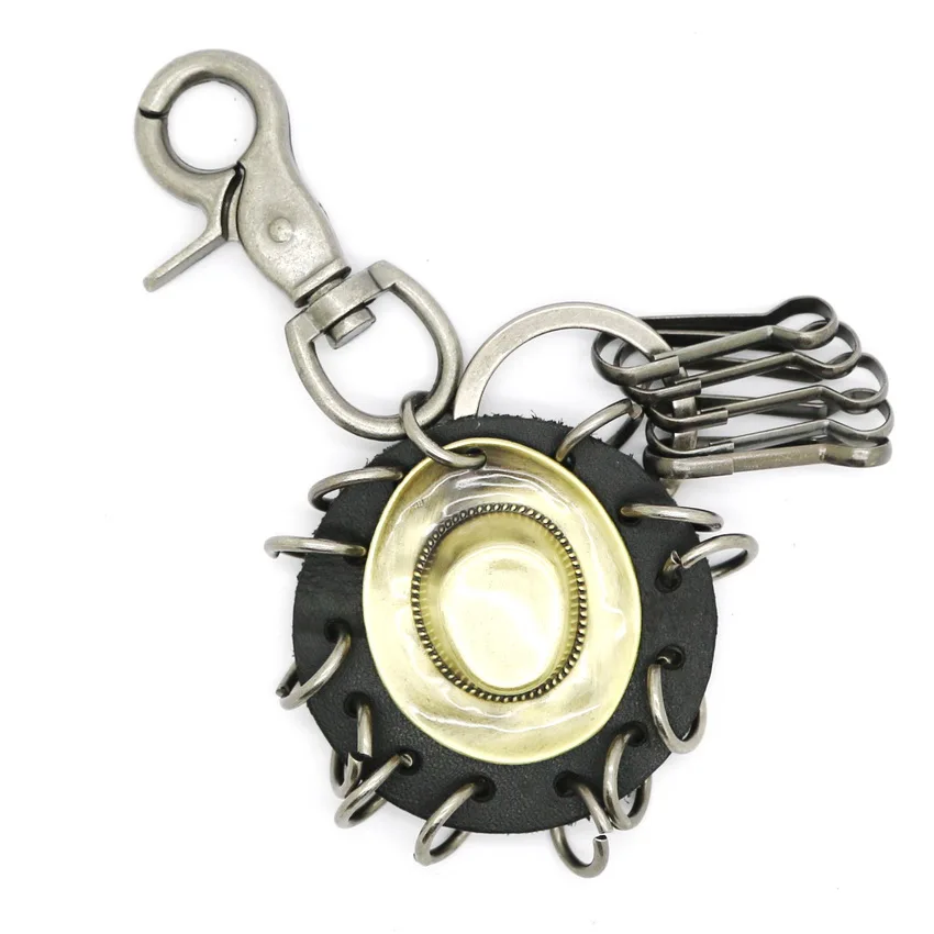 

2017 The Best-Selling! Leather Key Chain Hat Punk Style Multi-Functional Key Chain For Men And Women For free Wholesale