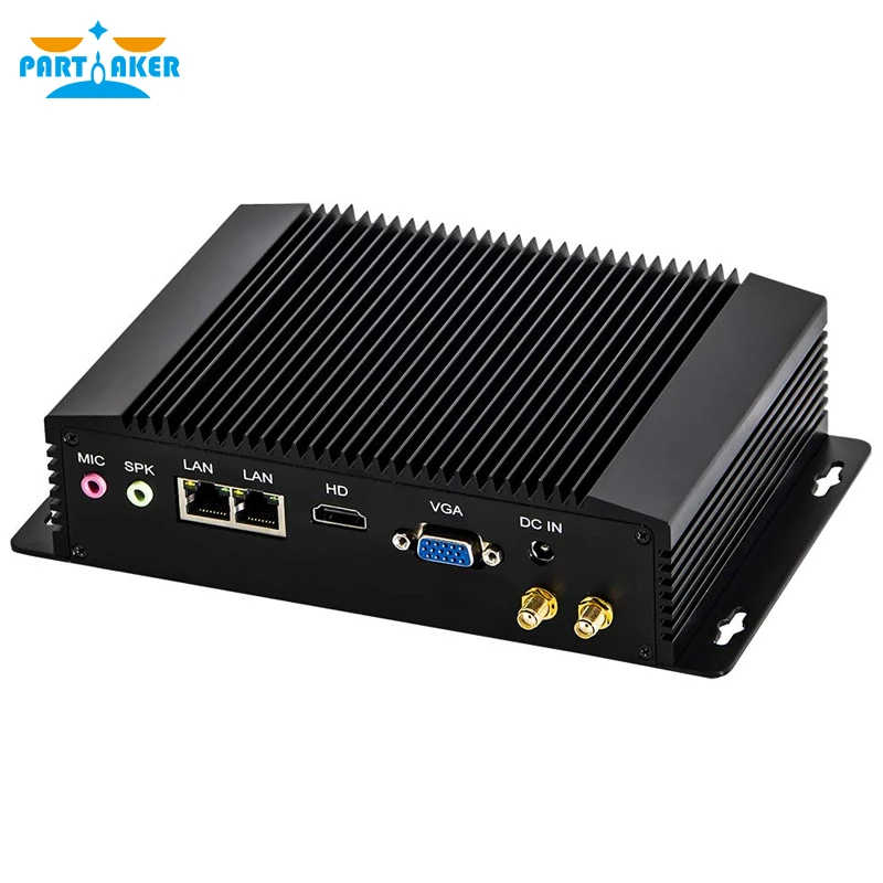 Мини ПК без вентилятора с двумя LAN портами Windows 7 Intel Celeron J1900 RS485 COM USB Wi Fi|Мини ПК| |
