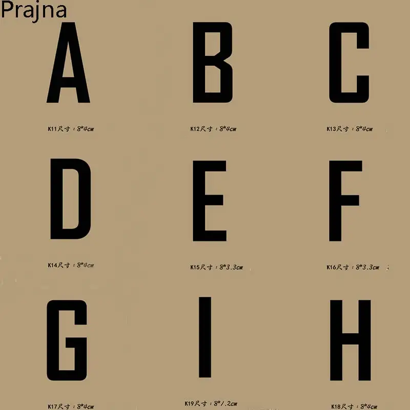 

Prajna Alphabet Patches Termoadhesivos Letter Stickers Heat Transfer Patch Logo Garment Applique For DIY Fashion Clothes Cheap F