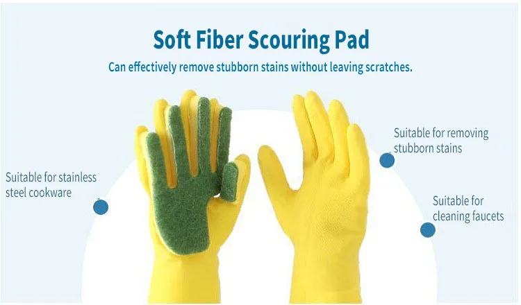 Honana 1 Pair Creative Home Washing Cleaning Gloves Garden Kitchen Dish Sponge Fingers Rubber Household Cleaning Gloves For Dishwashing  Cooking Glove 1 Pair