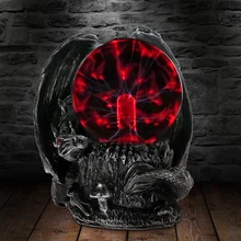 Готический средневековый Дракон Хранитель Электрический плазменный шар настольная лампа Птерозавр ужас светильник ing волшебный светильник статуя фигурка