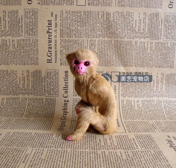 

simulation small monkey 9x6x12cm toy model polyethylene&furs monkey model home decoration props ,model gift d076