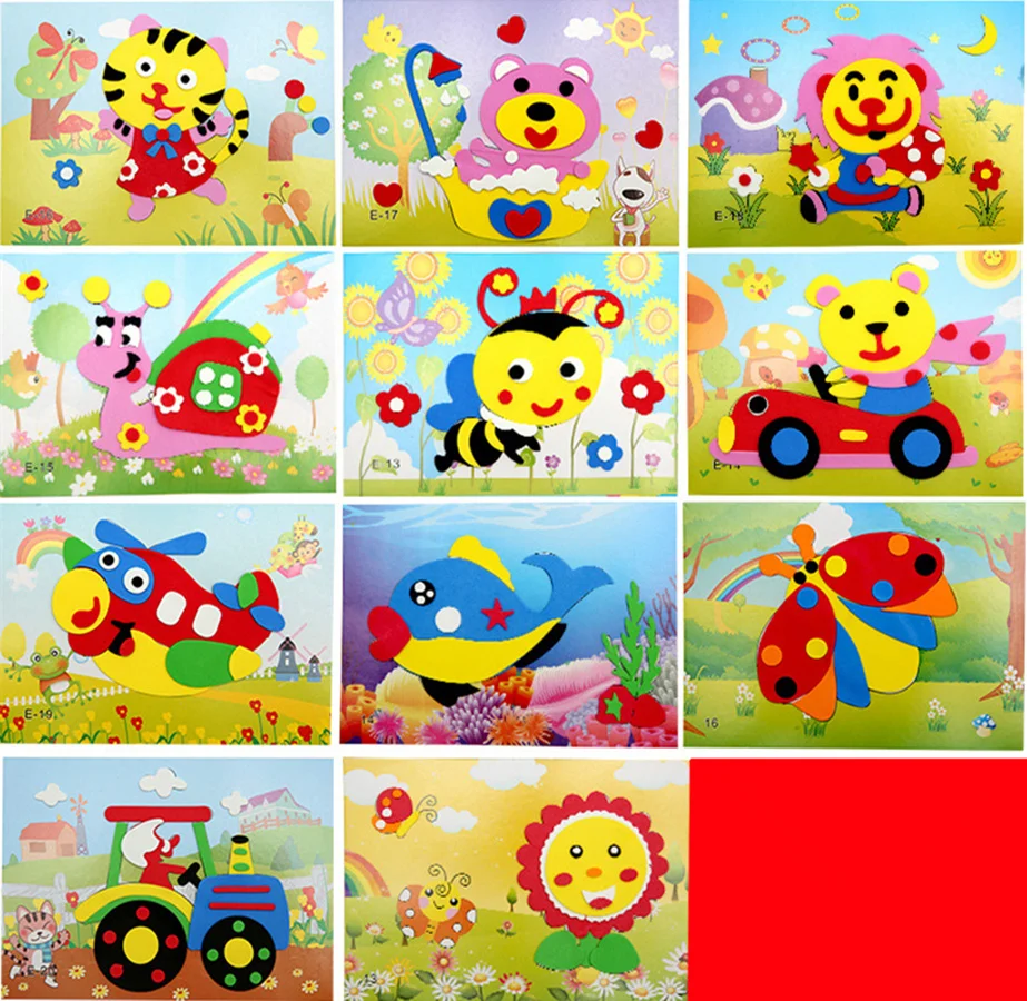 3D EVA Foam Animal Kids Sticker Kit5 Set DIY Cartoon Puzzle Stickers For Children Multi-patterns Styles Toys for Children Gift 3D EVA Foam Animal Kids Sticker Kit5 Set DIY Cartoon Puzzle Stickers For Children Multi-patterns Styles Toys for Children Gift
