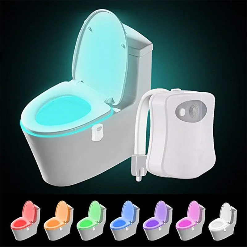 

8 Color Changes Smart PIR Colorful Motion Sensor Toilet Seat Night LED Body Motion Activated sensor Toilet Light