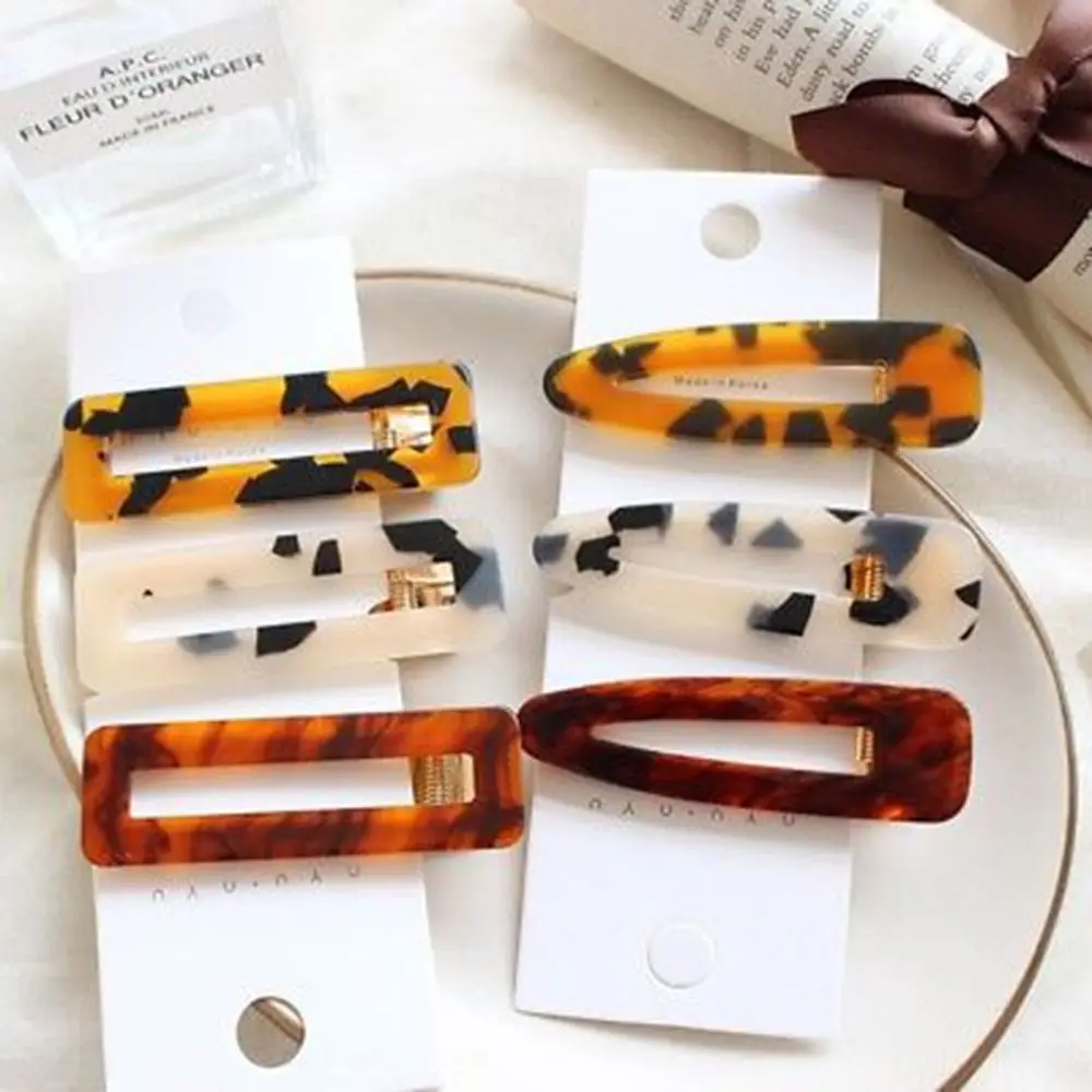 

1 pc Women Japan Acetate Acetate Hair Accessorie Geometric Leopard Hairpin Hair Clips Vintage Hair Accessories