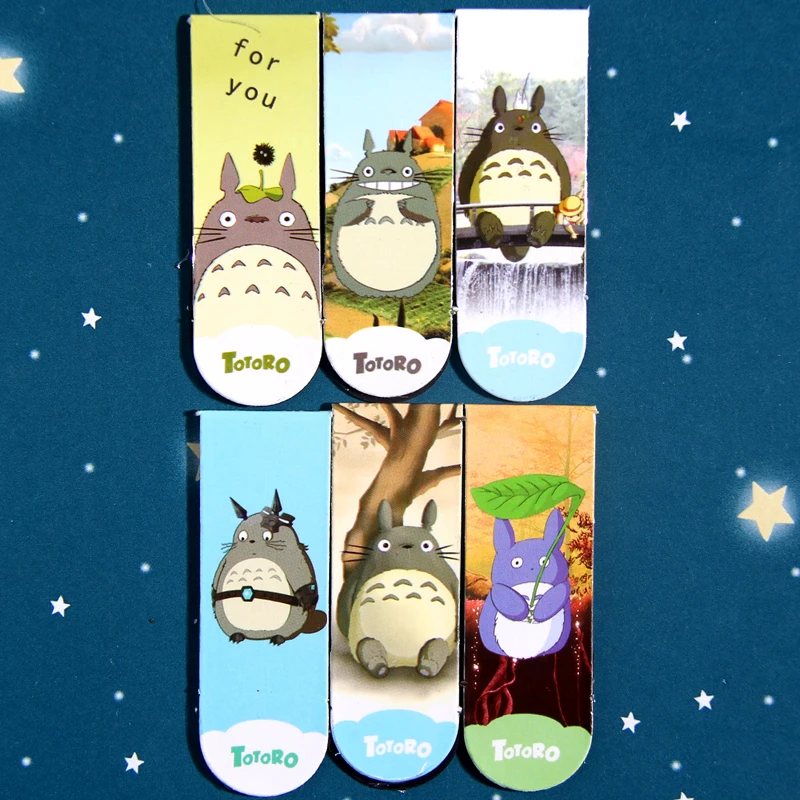 6pcs/set Double faced pattern catoon Totoro bookmark book bookmarks for books metal Bookmarks creative supplies | Канцтовары для