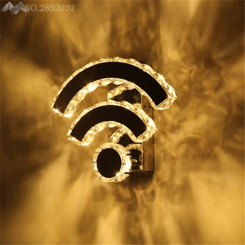 

JW_Modern Creative Personality Wifi Crystal Wall Lamp Simple LED Crystal Wall Light Bedroom Bedside Living Room Indoor Lighting