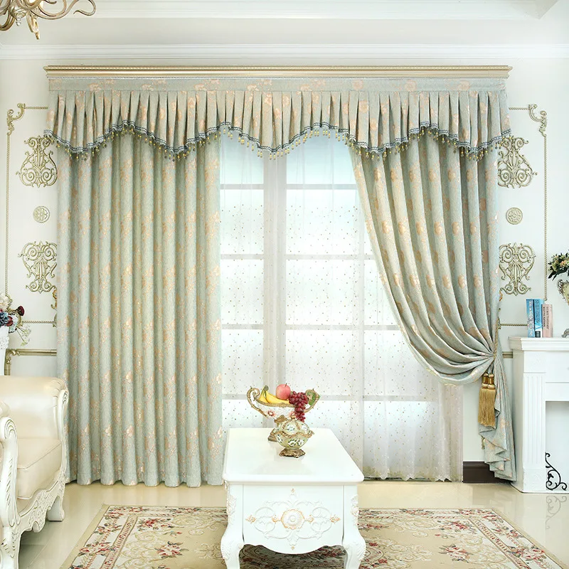 Curtain fabric factory direct European style jacquard curtain fabric