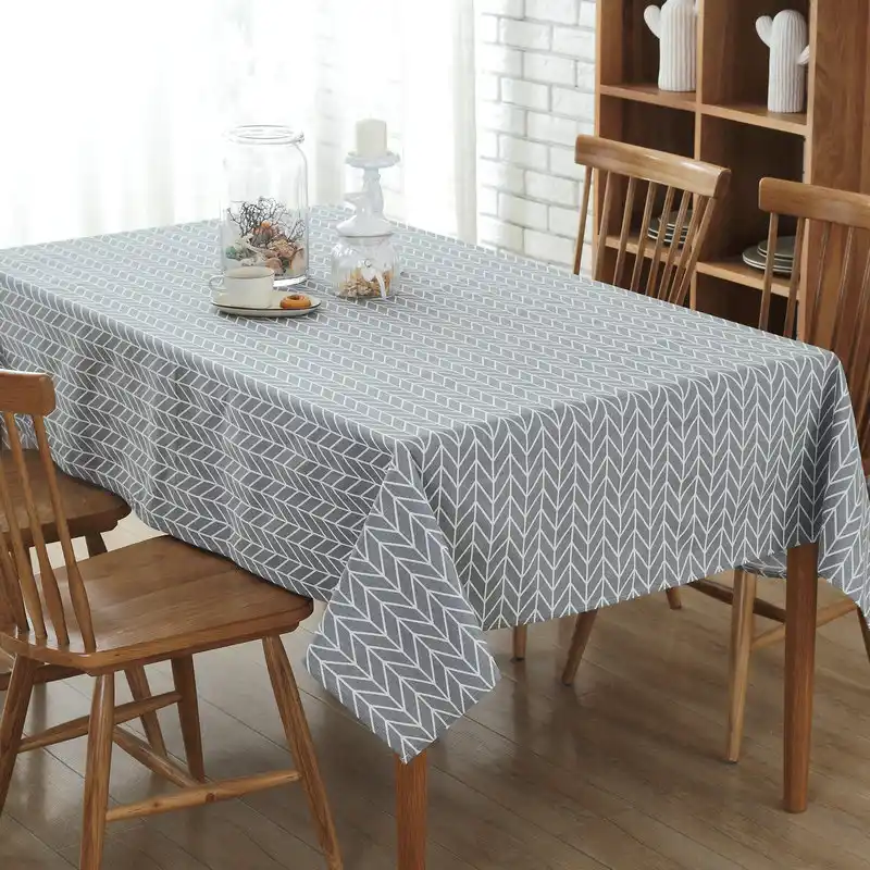Cheap Price Modern Style Table Cover Canvas Gray Table Cloth For