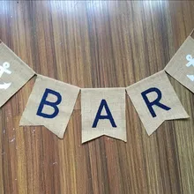 Винтажная барная булочка на заказ Свадебная Мешковина якорь гирлянда украшения для домашнего праздника фото морские вечерние Якорь Морской из джутовой ткани для флагов