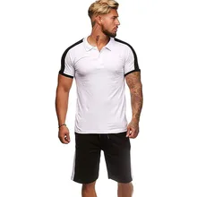 Мужские топы с брюками спортивный костюм дышащий пот поглощающий Короткие рукава комплект одежды-MX8