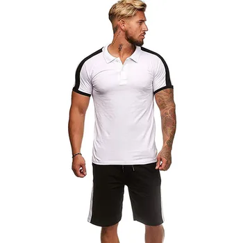 

Men Tops with Pants Sports Suit Breathable Sweat Absorbing Short Sleeves Clothing Set -MX8