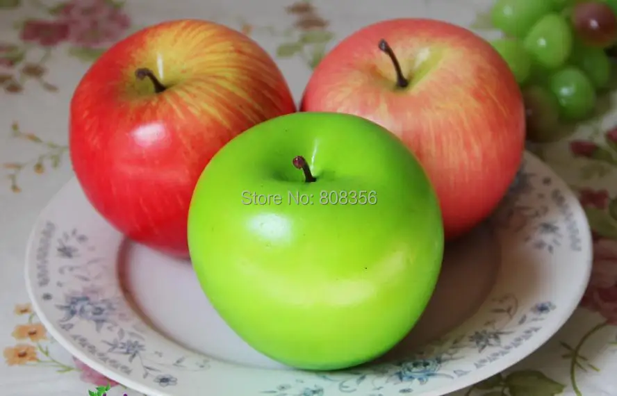 

one Plastics Fruit Apple 8cm/3.15" Fake Apples for Wedding Shoot Props Home Showcase Artificial Decorative Fruits