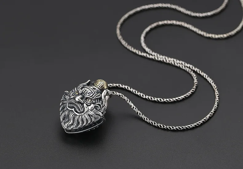 Мода подвеска Серебро 925 пробы Jewelry Для мужчин Для женщин Lucky человеческая голова колокол ожерелье с амулетом Подвеска для изготовления ожерелья P35