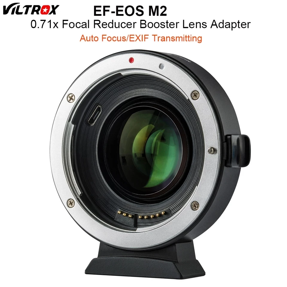 

Viltrox EF-EOS M2 AF Auto-focus EXIF 0.71X Reduce Speed Booster Lens Adapter Turbo for Canon EF lens to EOS M5 M6 M50 Camera