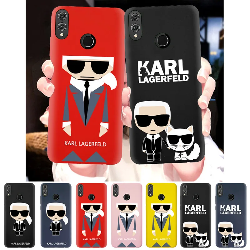 

Luxury Phone Case For Huawei Honor 8X 8C 8A Max 7X 7C 7A 6X 6A Silicone Cover Soft Back Smart Cases Karl Lagerfeld Cool