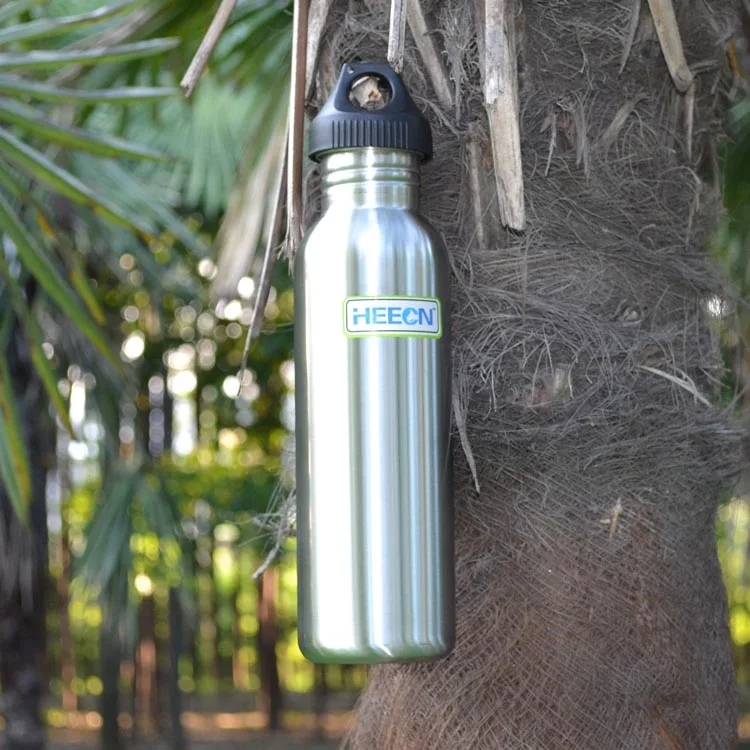 

free shiping Heecn outdoor stainless steel sports bottle american style steel 750ml sports bottle with cap ,18/8 stinles steel