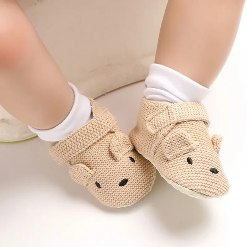 0-18M Newborn Baby Boys Girls Cute Animal Design Warm Anti-Slip Shoes Autumn Spring Sneakers Toddler Soft Soled First Walkers