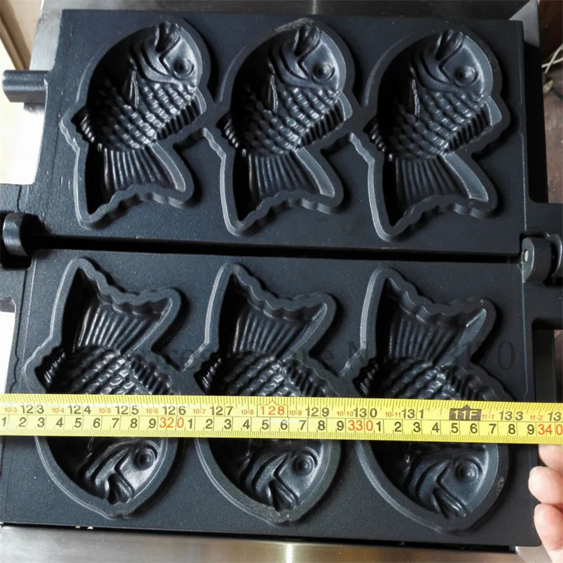 Антипригарная газовая рыба тайяки вафельная машина из нержавеющей стали 123 (16)