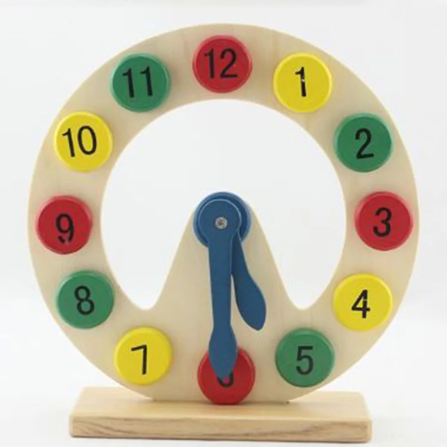 Montessori Baby Kids Toys Wooden Colorful Numbers Clocks Teach Tool Learning Educational Preschool Training Brinquedos Juguets