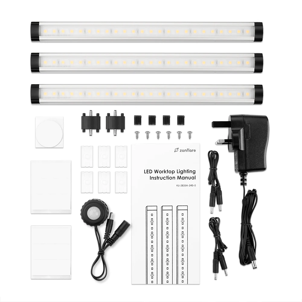 

Zanflare 3Pcs LED Interactive Undercabinet Light Emergency LED Night Light Sensor Switch Motion Night Lamp Creative Home Decor