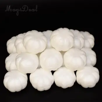 

MagiDeal 20pcs White Halloween Pumpkin Polystyrene Styrofoam Foam party decoration for kids kindergarten DIY hand crafts