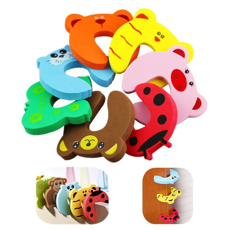 

5pcs/pack Baby Kids Safety Door stopper carton animal baby protecting product Children Table corner to prevent impact 40%