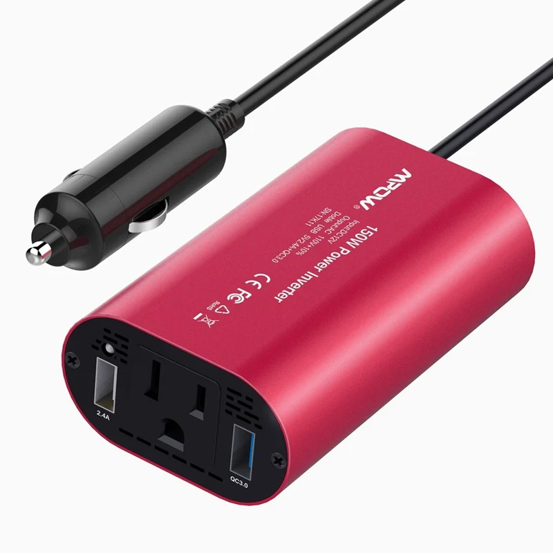 VicTsing Car Power Inverter DC 12V to 110V AC Converter QC 3.0 Portable Car Adapter 150W Power Inverter Adapter with Dual USB    (4)