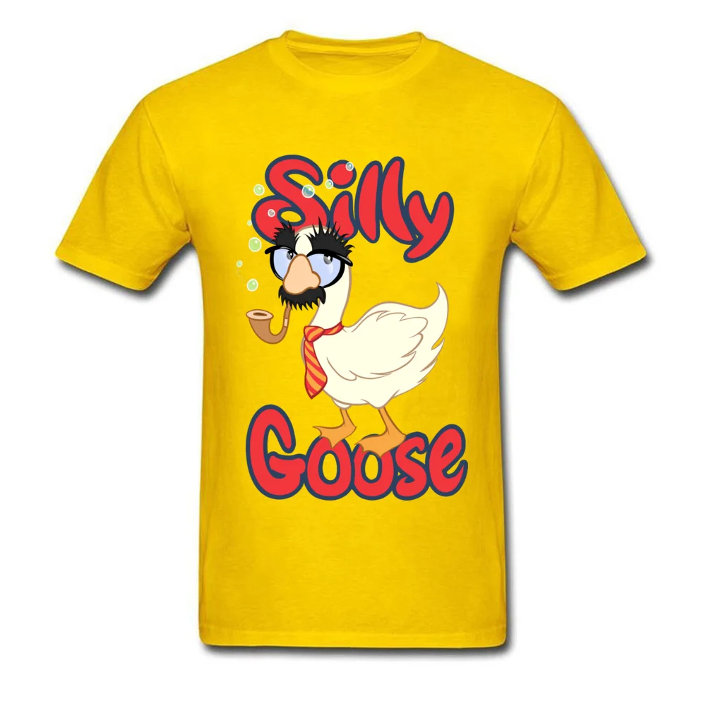 Silly Goose Simple Style Tops T Shirt Short Sleeve for Men Cotton Thanksgiving Day O-Neck T-shirts Hip hop Tee-Shirts Coupons Silly Goose yellow
