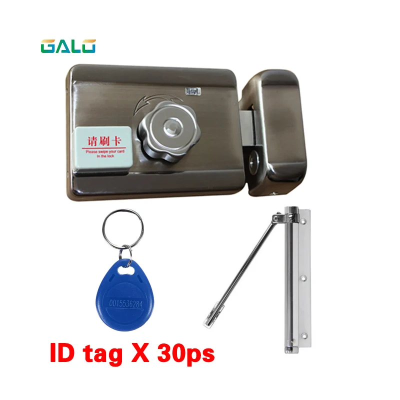 30 меток двери и ворота замок система контроля доступа электронный интегрированный RFID ID считыватель дверной обод замок с 25-50 кг Дверной доводчик - Цвет: S kit a