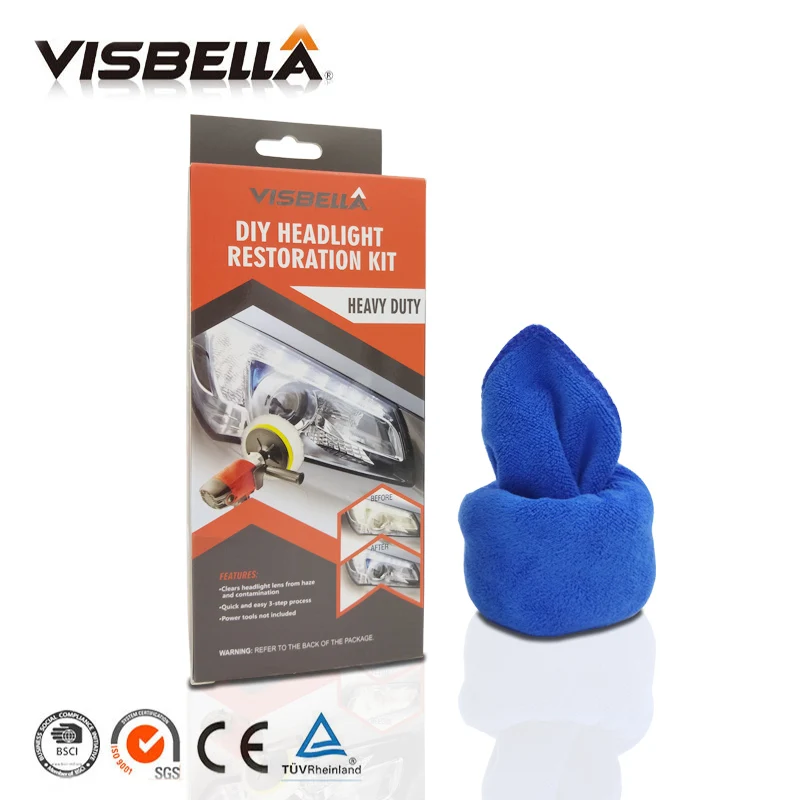 Visbella Headlamp Polishing Paste Kit DIY Headlight Restoration for Car Auto Care Repair Hand Tool Sets by machine with cloth Visbella Headlamp Polishing Paste Kit DIY Headlight Restoration for Car Auto Care Repair Hand Tool Sets by machine with cloth