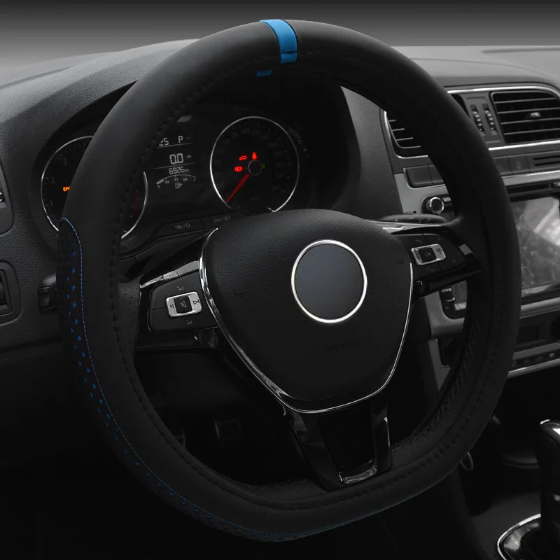 38 cm automobile general purpose steering wheel handle leather steering