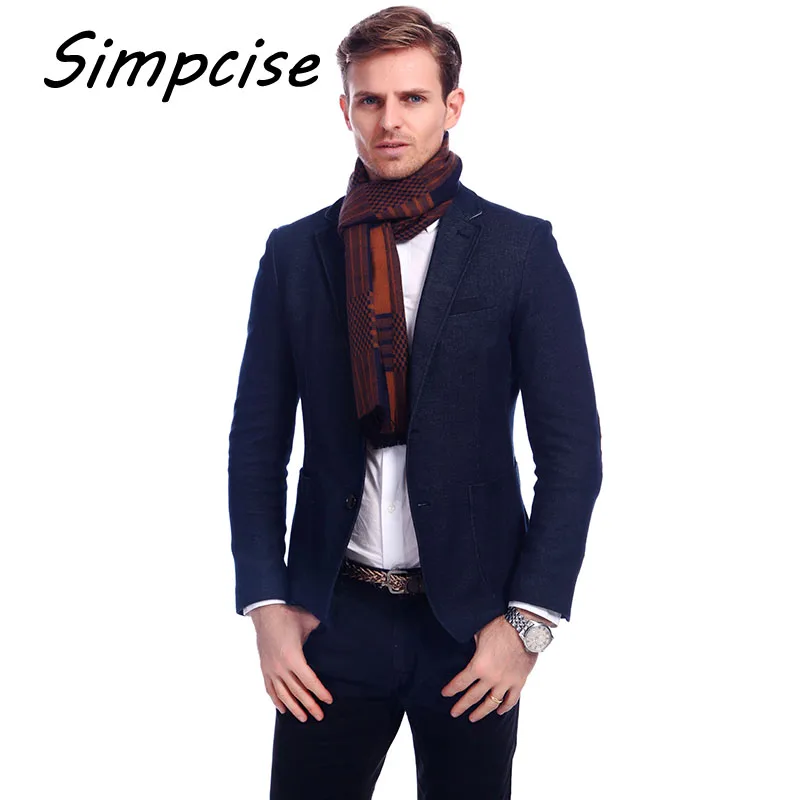 Mens Scarf Winter Fashion Plaid Scarf Brand Warm Scarves Man Luxury Collocation Warp A3A18934 wool scarf mens