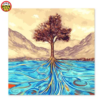 

painting by numbers art paint by number Propylene own copy painting and colouring digital painting color pictures of the tree of