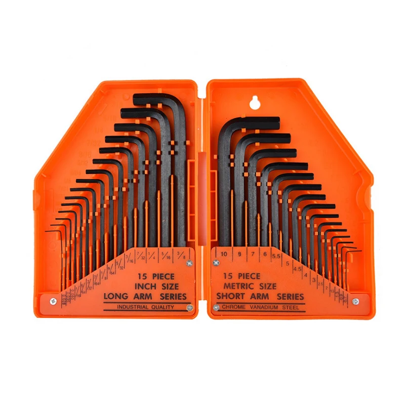

30pcs Inches Hex Allen Key Set L-shape 0.028''-3/8'' Allen Wrench Universal Key Hexagon For Repair Bicycle Hand Tools
