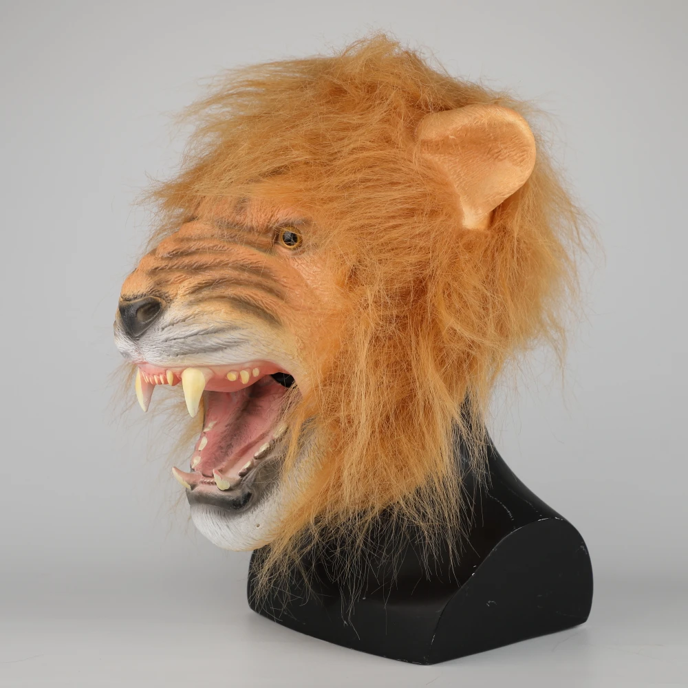 Cosplay Lion Mask Beast Mask Funny Scary Animal Masks Latex Adult Kids Unisex Halloween Party Dressed Prop Dropshipping  (3)
