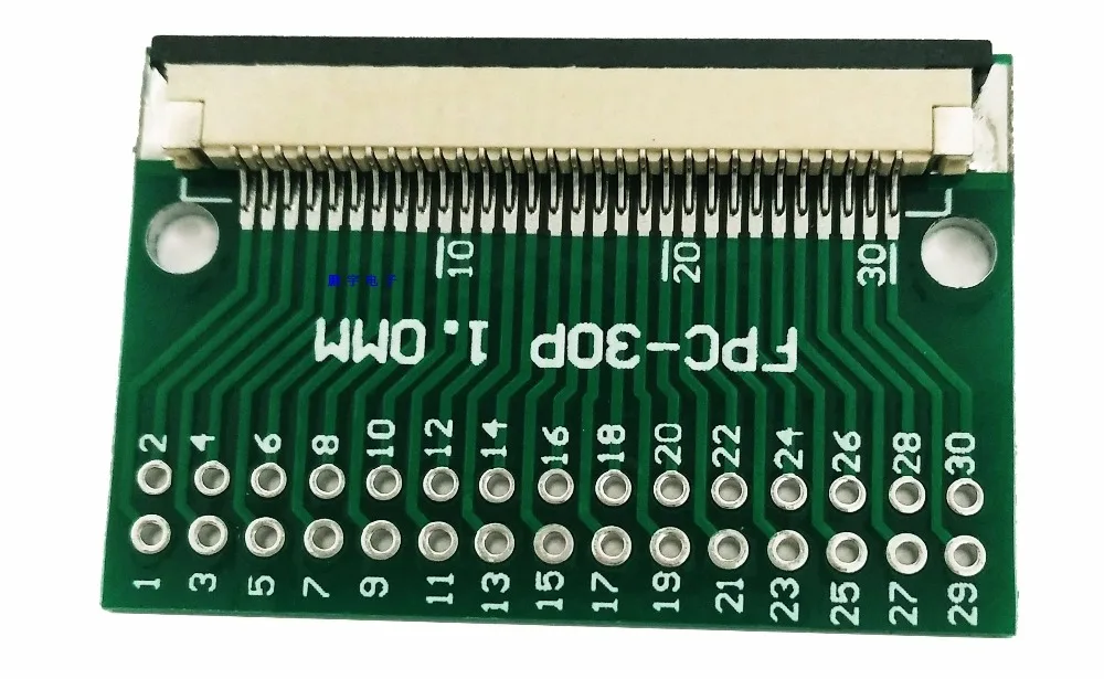 10pc FFC FPC 30PIN transfer board with connector FFC to DIP 2.54 adapter board 1mm 0.5mm pitch pcb double sided