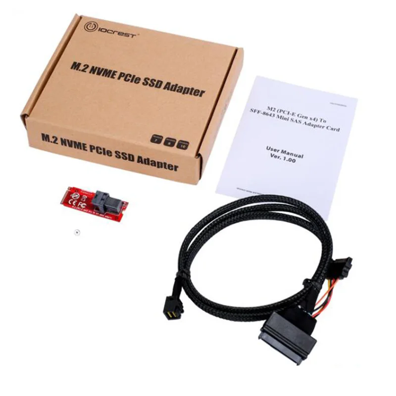 SFF 8639 карта адаптера U.2 к M.2 NVME PCI e x4 конвертера с кабелем для 8643|mini sas|mini minimini adapter |