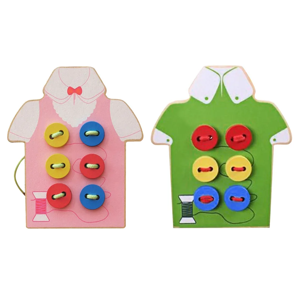 Montessori Kids Educational font b Toys b font Children Beads Lacing Board Wooden font b Toys