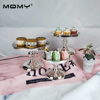 

Mirror Cake Stand Electroplating Metal Cupcake Stand Grand Design Baking Love Wedding Party Dessert Table Decoration