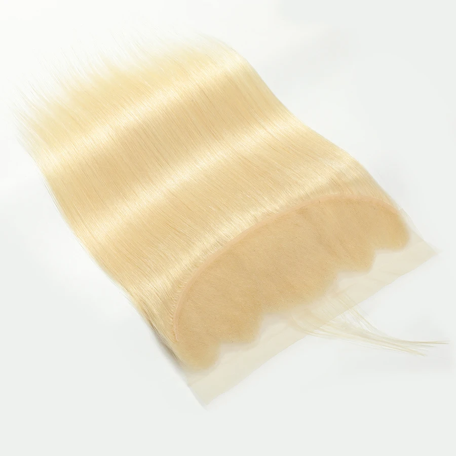 613 Bundles With Frontal Brazilian Straight Human Hair Blonde Bundles With Frontal Non Remy Hair Blonde 3 Bundles With Closure (4)